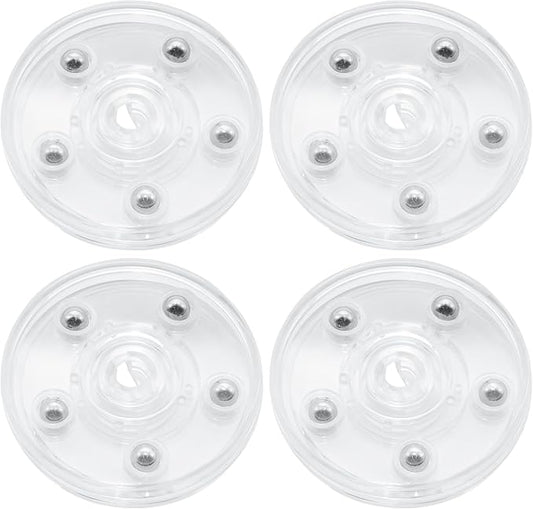 4 Pcs Clear 2.5 inch Acrylic Lazy Susan Rotating Turntable Organizer Bearings - Round Swivel Plate for Spice Rack, Table, Cake, Kitchen Pantry