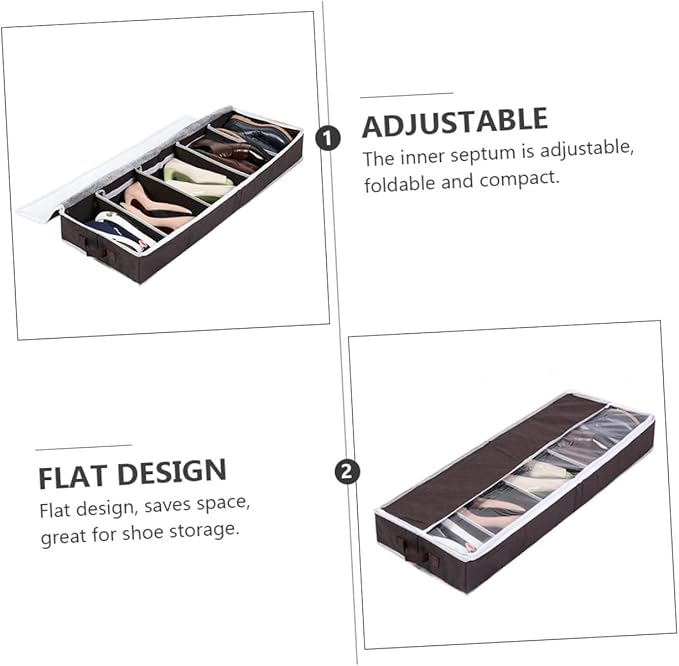 GLEAVI Portable Folding Shoe Storage Bag Non-woven Shoe Organizer Box Capacity Moisture Protection Window for Home Closet