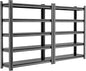 Hzdbhd 2 Set Garage Shelving Unit 78" H3000bls Heavy Duty Storage Shelves Easy Assembly 5 Tier Adjustable Metal Steel Utility Shelf Rack