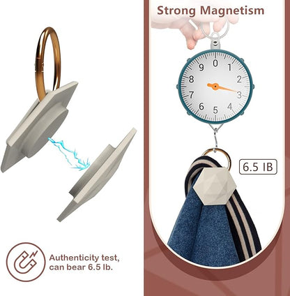 Magnetic Hat Clip for Travel on Bag High Strength Magnet Hat Holder Fits on Backpacks Purses Totes Diamond Exterior Design, Stylish and Generous, Creative Gift for Women (Beige)