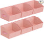 Homsorout Storage Bins for Shelves - Small Trapezoid Closet Shelf Organizer, Fabric Organization Bins with Handles, Storage Baskets for Clothes, Towel, Purse, 6 Pack, Pink