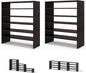 Giantex 3-in-1 Vertical Shoe Rack, 6-Tier Free Standing Shoe Storage Organizer w/Stackable Design for 18 Pairs, 31 Inch Wide Wood Shoe Shelf for Closet, Entryway, Living Room, Office (2, Walnut)