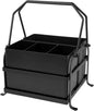 NelyBet Silverware Caddy Utensil Organizer With Handle, Outdoor Picnic and Camping Utensil Holder, Flatware Holder for Party Gatherings, Metal - Black