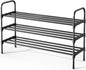 Kitsure Shoe Rack - 3-Tier Space-Saving Shoe Organizer & Shoe Shelf with Handle, Easy Assembly, Sturdy Metal Shoe Rack for Closet, Entryway, Bedroom, 28.0" x 11.8" x 26.5", Black