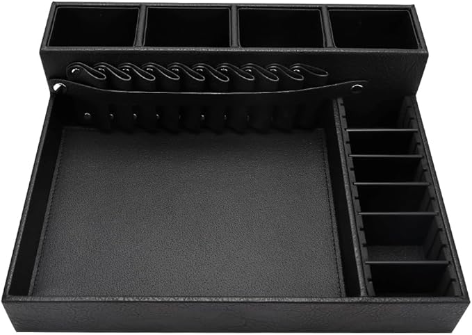 Barber Storage Box,Hairdressing Tool Holder, Multifunctional Detachable Large Storage Box, Shear Holder PU Leather Salon Scissors Holder, Hair Cutting Tools Storage Case for Barber Accessories(Large)