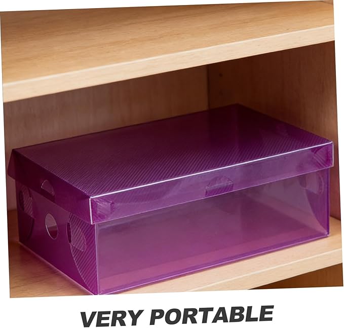 7pcs Shoe Storage Boxes, Stackable Foldable Pp Plastic Organizers with Lids, Colorful 27.5×18×9.5cm Containers for Home Closet and ’ Shoe Storage