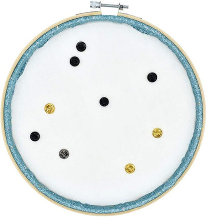 REOVE Pin Collection Display Stand, Blue, Pin Display Board, Wall Mount, Glittering Stars, Jewelry Storage for Enamel Pins, Patches, Buttons, Holds Brooch, Earrings, Necklace, Rings