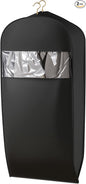 Gusseted Garment Bags for Hanging Clothes Suit Bags for Open Closet Storage, Side Clear Clothing Cover for Coat, Dress, Jacket, Shirt, Fur Wardrobe Protector, (black, 35 inch)