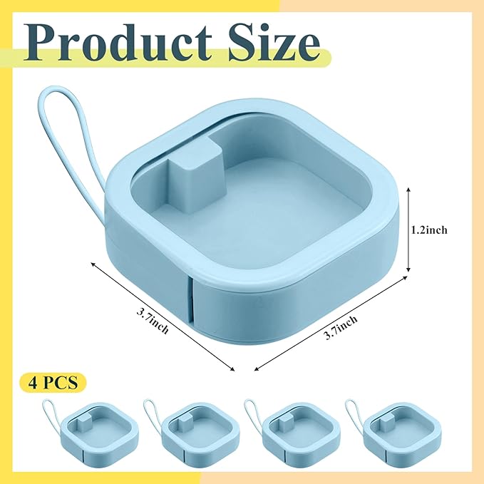 Kathfly 4 Pcs Blue Hair Tie Organizer Portable Hair Accessory Storage Containers Stackable Tie Bobby Pin Holder Home Cotton Swab Dispenser Accessories Jewelry Organizer Box