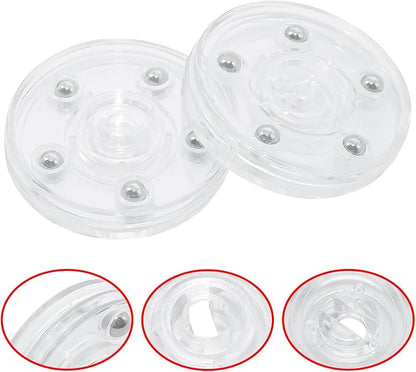 4 Pcs Clear 2.5 inch Acrylic Lazy Susan Rotating Turntable Organizer Bearings - Round Swivel Plate for Spice Rack, Table, Cake, Kitchen Pantry