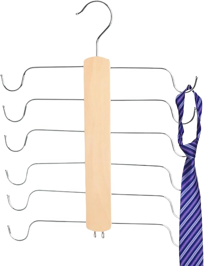 Underwear Hanger - Wooden Bra Tank Tops Hanger Organizer for Closet, Maximum 12 Storage Capacity, Top 360° Rotation, Hanging Space Saving Hook for Sport Bras, Camisoles, Lingeries