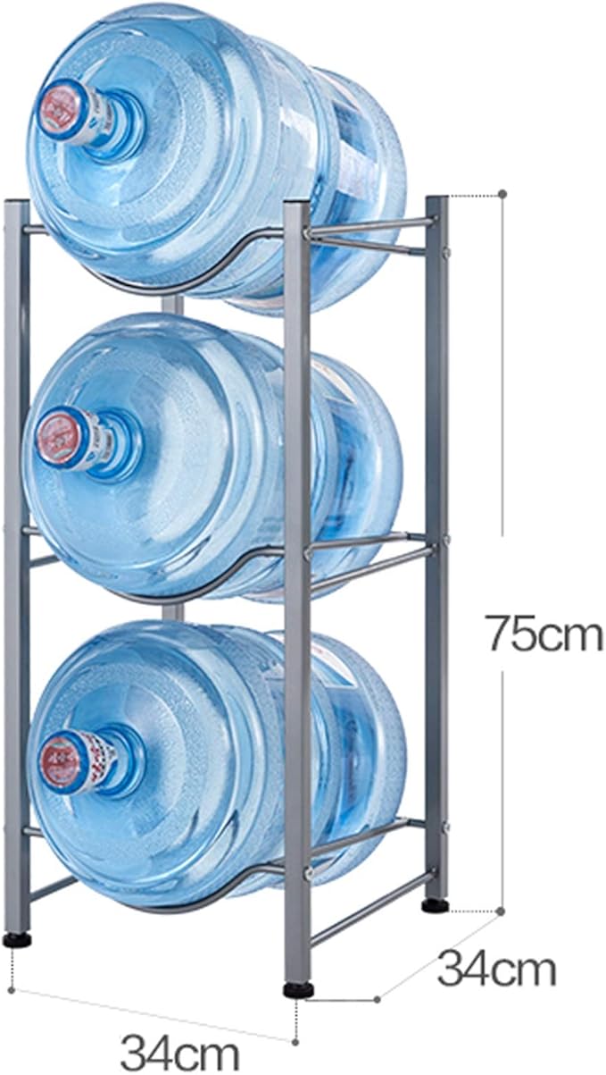 3-Tier Water Rack Stainless Steel Heavy Duty Water Cooler Jug Rack,5 Gallon Water Bottle Holder for Kitchen Office Home,Silver