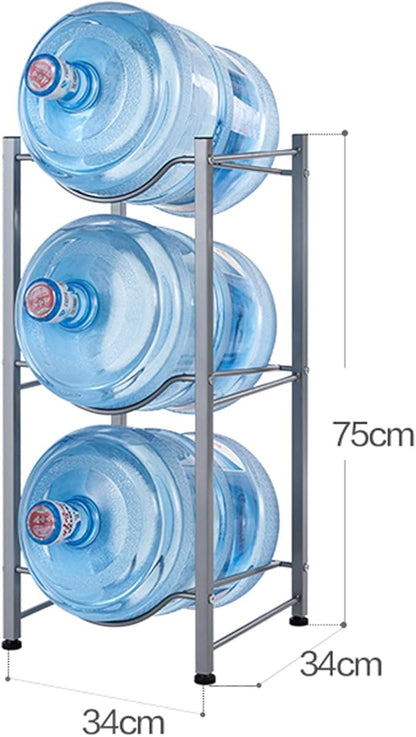 3-Tier Water Rack Stainless Steel Heavy Duty Water Cooler Jug Rack,5 Gallon Water Bottle Holder for Kitchen Office Home,Silver
