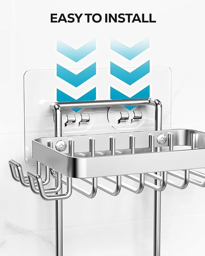 Nieifi Adhesive 2 Tier Bar Soap Holder, Stainless Steel for Shower Wall, Soap Dish for Bathroom, Silver