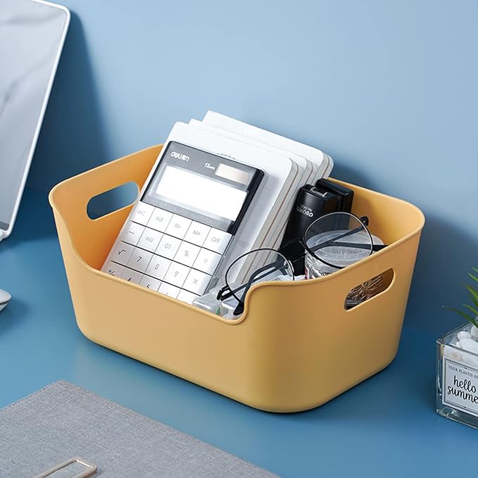 OWill 12-Pack Mixed Plastic Storage Bins and Baskets for Efficient Home Classroom Organization - Small Containers in Multiple Colors for Kitchen, Cupboard Box, Bathroom Organizer on Shelves and Tubs