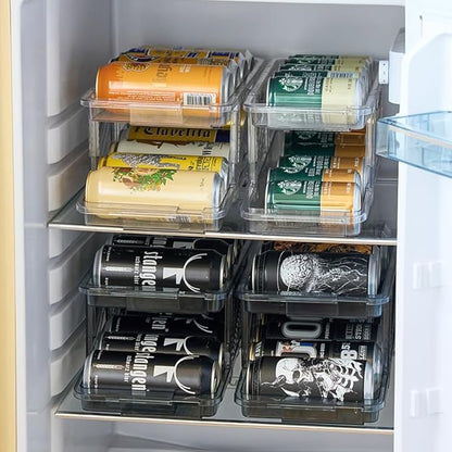 Drink Organizer for Fridge Soda Holder for Refrigerator Can Dispenser,Adjustable Width Can Holders for Fridge Suitable for Storage Cabinet