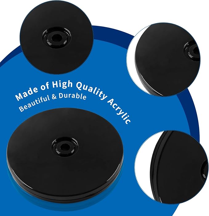 Bivethoi 2 Pack Mini Turntable Organizer, Black Rotating Tray, Acrylic Ball Bearing Plate for Kitchen, Spice Rack, TV, Laptop, Computer Monitor