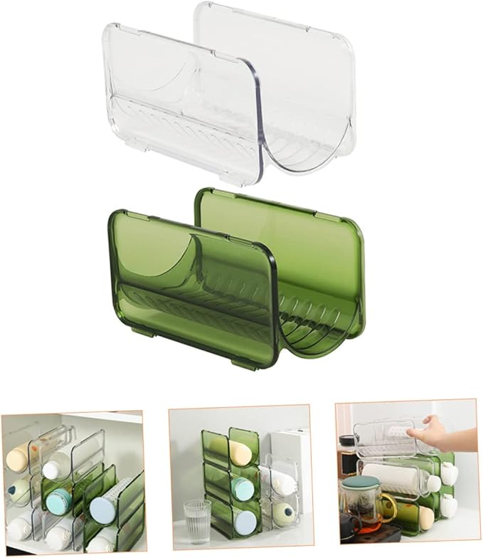 PRETYZOOM 2pcs Multi-Layer Cup Holder Bottle Organizer for Cabinet Water Bottle Organizer Rack Stackable Wine Holder