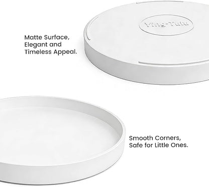 2 Pack 8" Bathroom and Vanity Tray, ABS Bathroom Counter Organizer, Coffee Table Decor for Perfume, Candles, Keys &More. Kitchen Countertop Organizer, Decorative Tray Soap Holder, White