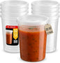 Mr Miracle Deli Containers with Lids - 12 Pack of 32 oz Clear Airtight Reusable Plastic Food and Multi-Purpose Containers - Microwave, Freezer, and Dishwasher Safe