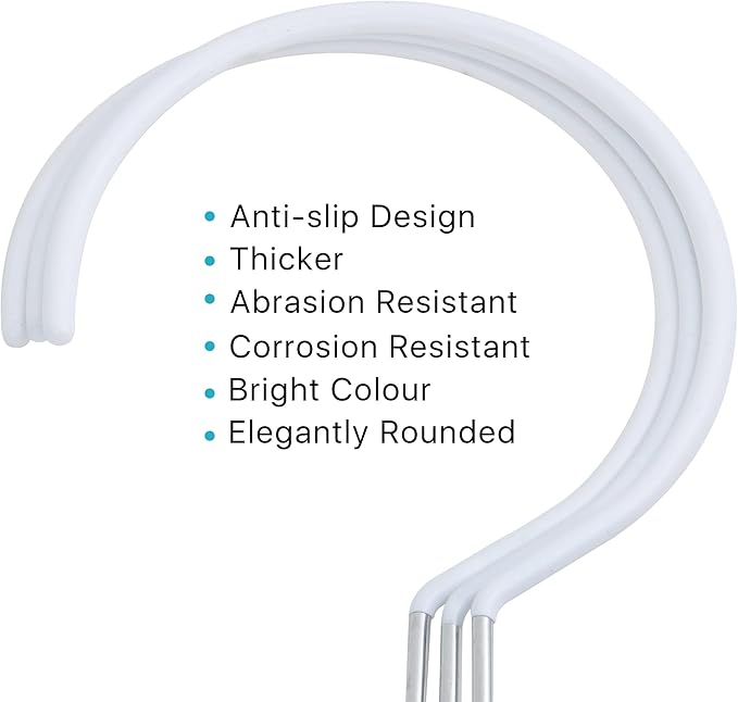 Scarf Ring Hangers, 15 Pcs Non-Slip Belt Rack Tie Hanging Hooks Closet Accessories Scarf Organizer Storage Holders for Ties Scarves Belts Tank Tops Pashminas (White)