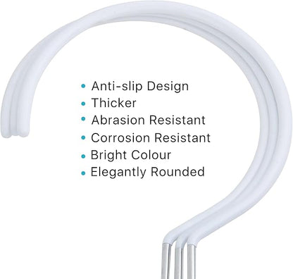 Scarf Ring Hangers, 15 Pcs Non-Slip Belt Rack Tie Hanging Hooks Closet Accessories Scarf Organizer Storage Holders for Ties Scarves Belts Tank Tops Pashminas (White)