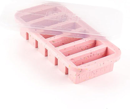 Souper Cubes 1/2 Cup Silicone Freezer Mold, Perfect for Storing Soups, Sauces, Juices, Desserts, Smoothie Prep and More, Half Cup Silicone Freezer Tray - Cotton Candy - 1-Pack