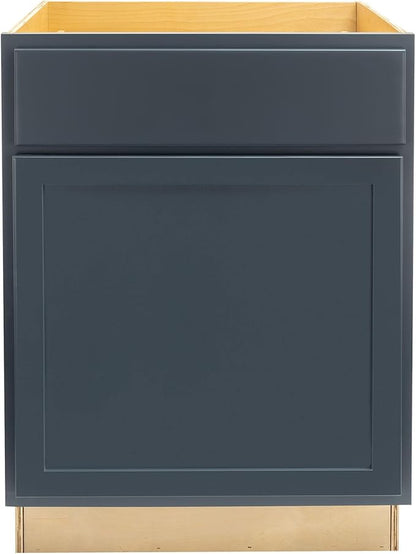Quicklock RTA (Ready-to-Assemble) | Base Kitchen Cabinets - Shaker Style | Made in America (Needlepoint Navy, 24" Wx34.5 Hx24 D Base)