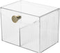 Double Compartment Qtip Holder with Lid,Cotton Ball Holder with Lid,Cotton Pad Holders,Container Dispenser Box for Bathroom Home Storage Organization(White)