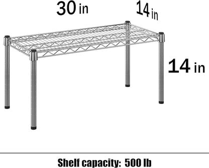14" Deep x 30" Wide x 14" Height Wire Shelving Kit | 1-Tier | NSF Commercial Storage Rack Unit