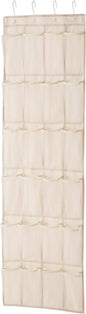 24-Pocket Over The Door Shoe Organizer, Canvas Hanging Storage for 12 Pairs of Shoes
