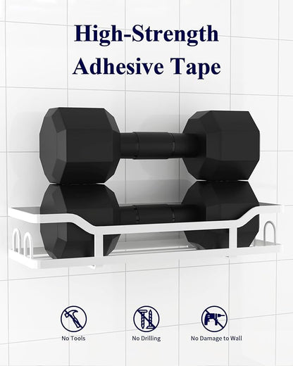Kitsure Shower Caddy Extra Large - Adhesive Shower Organizer, Stainless Steel Shelf for Inside Shower, No Drill Bathroom Organizers and Storage, Home Decor Accessories, 2 Pack,White