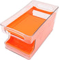 Fridge Organisers for Soda Can, 2 Tier Soda Can Rack Fridge Storage Shelf Can Storage Holder Fridge Dispenser Holds for Pantry Refrigerator (Orange)