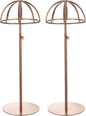 uxcell Metal Hat Display Stand 2 Pack Adjustable Tabletop Hat and Wig Rack Holder for Baseball Cap, Fedora Hat, Cowboy Hat - Rose Gold