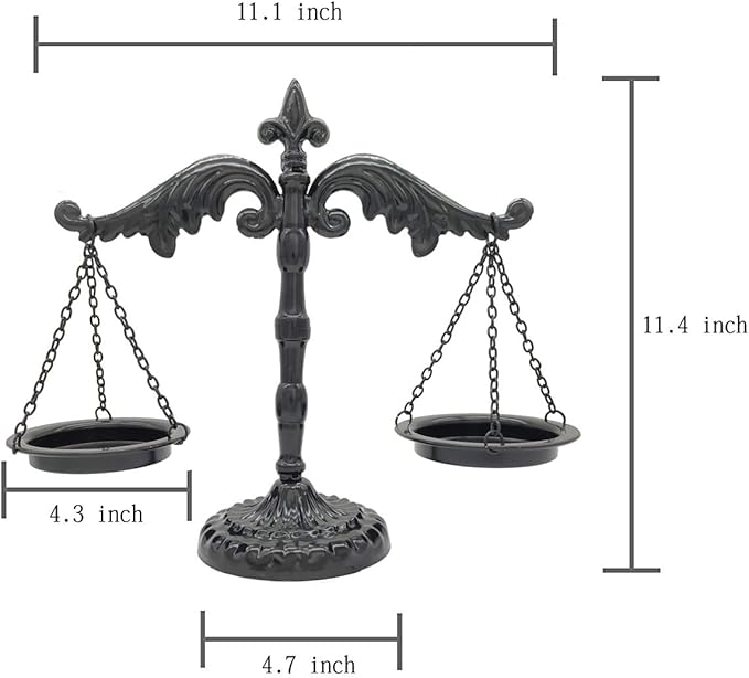 Owlgift Vintage Style Metal Libra Jewelry Display, Scale Tray Cosmetic Organizer, Jewelry Storage, Unique Centerpiece Stand – Black