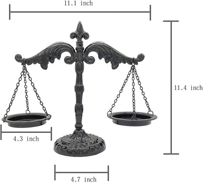 Owlgift Vintage Style Metal Libra Jewelry Display, Scale Tray Cosmetic Organizer, Jewelry Storage, Unique Centerpiece Stand – Black