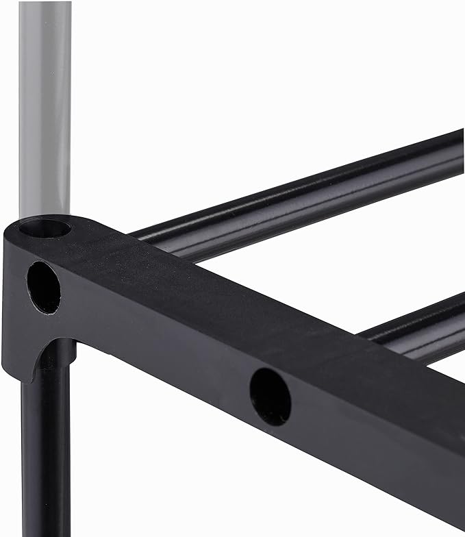Relaxdays XXL Shoe Rack Plug-In System, 10 Levels, Modular, H x W x D: 175.5 x 93 x 30.5 cm, Metal Shoe Storage, Black
