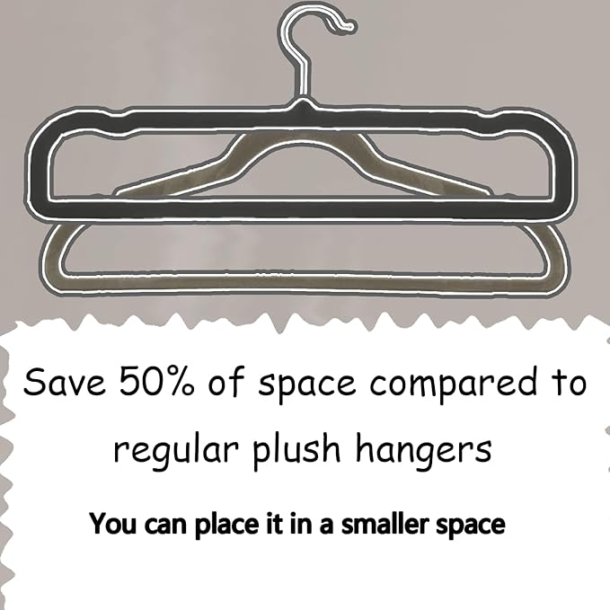 Velvet Pant Hangers, 20pcs Heavy Duty Flocked Trouser Hangers with Non-Slip Bar, 35cm(L) Adult Clothes Hanger with Swivel Hook, Slim Felt Jean Hangers (Black-Silver) Short Neck Huggable Hangar