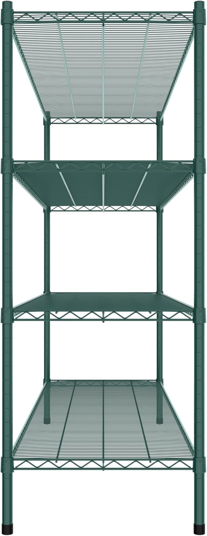 Commercial NSF Listed Green Epoxy Stationary Wire Shelving Kit 21" x 72" x 54", with 4 Shelves Perfect for Warehouse, Walk-in Refrigerator, Freezer, Grocery Store, Restaurant, Dishroom