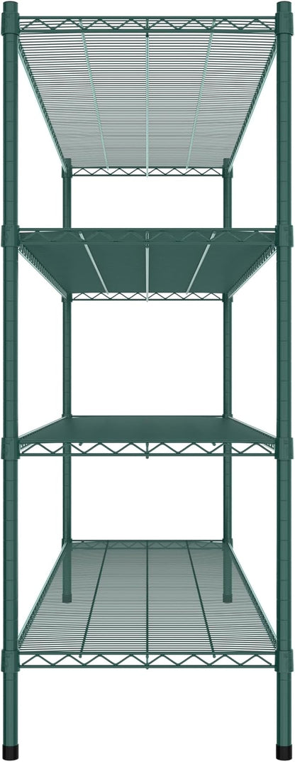 Commercial NSF Listed Green Epoxy Stationary Wire Shelving Kit 21" x 72" x 54", with 4 Shelves Perfect for Warehouse, Walk-in Refrigerator, Freezer, Grocery Store, Restaurant, Dishroom