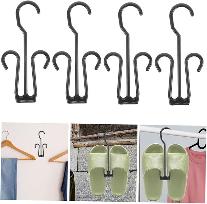Happyyami 25pcs Shoe Drying Rack Hooks Expandable Shoe Holder for Closet Double Hook Organizer for Boots and Slippers Portable Hanging Display for Indoor and Outdoor Use