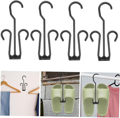 Happyyami 25pcs Shoe Drying Rack Hooks Expandable Shoe Holder for Closet Double Hook Organizer for Boots and Slippers Portable Hanging Display for Indoor and Outdoor Use