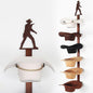 Cowboy Hat Rack Holder for Wall - Wild Western Style Design Hat Organizer with 6 Hat Hooks for Wall Mount, Hat Stand and Hanger for Storage and Organization，Gifts for Men Fathers Dad