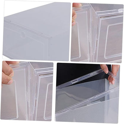 Holibanna 6pcs Transparent Plastic Shoe Organizer Box Clamshell -friendly Pp Material Stackable Storage for Sneakers Simple Design Scratch Resistant