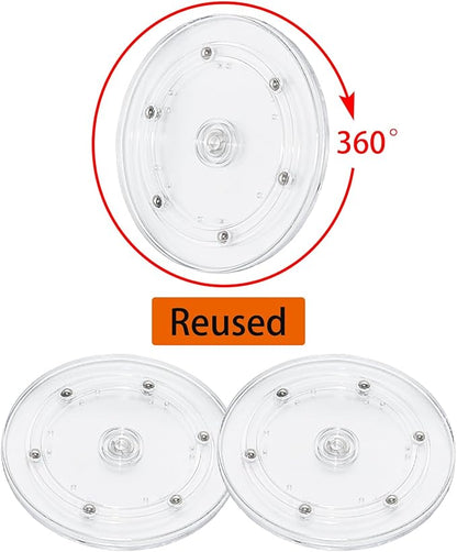 2PCS 6 inch Clear Small Lazy Susan Turntable Mini Lazy Susan Acrylic Ball Bearing Rotating Tray for Spice Rack Table Cake Kitchen Pantry