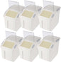 EonTone Flour Storage Container 25 Liters (30 Lb‎) Pack-6 with Lockable Lid Wheels BPA-Free Ingredient Storage Bins