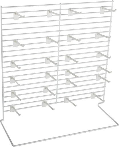 SSWBasics 24-Peg White Wire Countertop Rack - 18"W x 20"H - Display Racks for Vendors, Retail, Convenience, Craft Fairs, and Thrift Stores - Impulse Buy Display at Checkout - Use for Home Jewelry