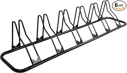 CyclingDeal Bicycle Floor Parking Rack Stand - for Mountain MTB Road Bike - Indoor Home Garage Storage - Classic 6 Bikes