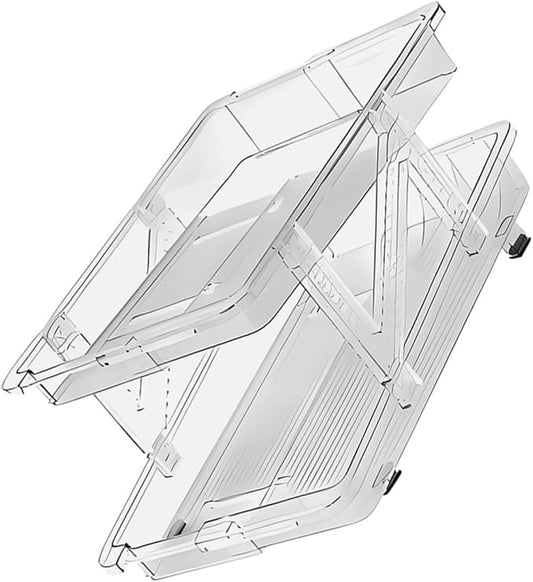 Zerodeko Soda Can Organizer for Refrigerator Transparent Double Rolling Beverage Dispenser Space-saving Storage Bin for Cans Easy Access and Automatic Dispensing for Kitchen and Pantry