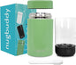 Nugbuddy Airtight Storage Container - Vacuum Sealed Insulated w Nested Glass Jar - UV Protection, Temperature Controlled Stainless - Stays Fresh - Whiteboard Finish w Marker Included - 300 ml (3/4 Oz)